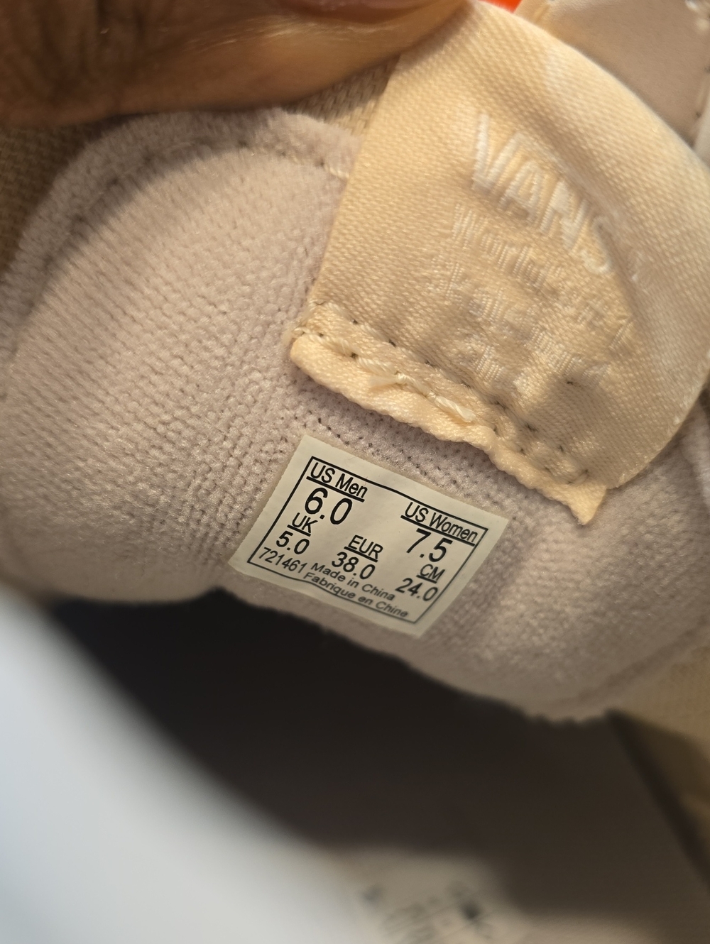 Vans High-Top Sneakers in Light Bone and White - Picture 8 of 8